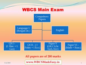 WBCS Exam Structure