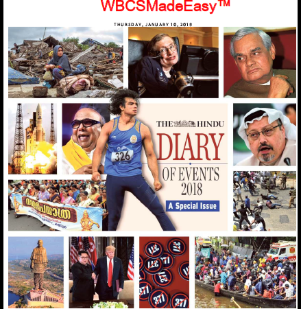 The Hindu Diary Of Events 2018 For WBCS Exe. Etc. Exam 2019 By WBCSMadeEasy