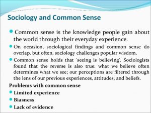 WBCS Sociology Notes On - Sociology And Common Sense IMAGE