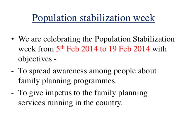 Population Stabilization – Environment Notes – For W.B.C.S. Examination.