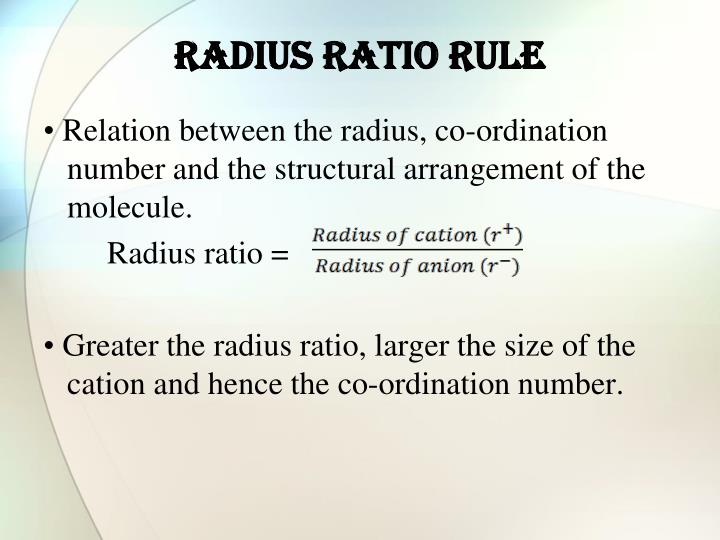 Radius Ratio Rule – Physics Notes – For W.B.C.S. Examination.