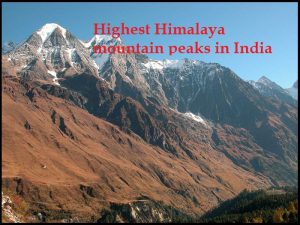 WBCS Highest Peaks In States Of India-NCERT Notes IMAGE