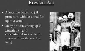 Modern History Notes-The Rowlatt Act And The Jallianwala Bagh Massacre-For W.B.C.S Examination.