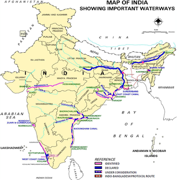 National Waterways in India – NCERT Notes For W.B.C.S Examination.