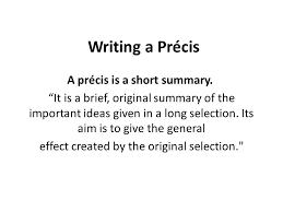 How To Write A Good Preci – For W.B.C.S. Examination.