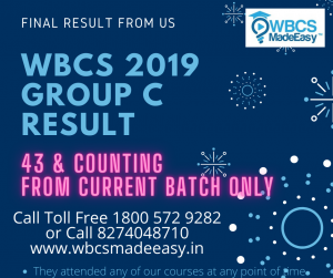 WBCS Group C 2019 Examination Final Result And Cutoff Marks WBCS MADE EASY successful candidates
