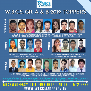 WBCS Group A B toppers 2019