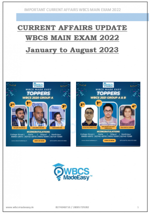 WBCS MAIN EXAM 2022 CURRENT AFFAIRS UPDATE WBCS MADE EASY