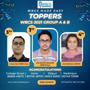 WBCS 2021 Group A and B Toppers