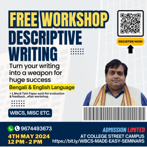 Free Descriptive Writing Workshop in Kolkata College Street Campus Only